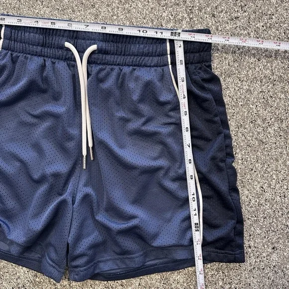 Abercrombie & Fitch Mesh Shorts Mens Small 5" Blue Pockets Gym Side Stripe - Picture 7 of 8